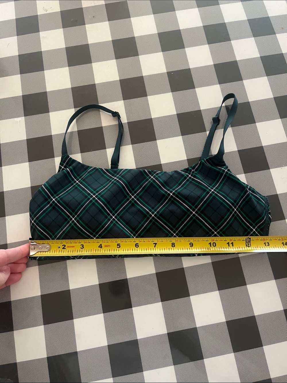 Victoria’s Secret PINK Women’s Strappy Tartan Plaid Green Sports Bra Medium - Picture 11 of 12